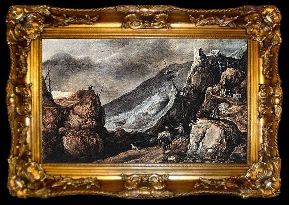 framed  Joos de Momper Landscape with the Temptation of Christ, ta009-2